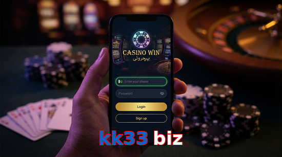 Main screen of Kk33 Biz login page for PK players